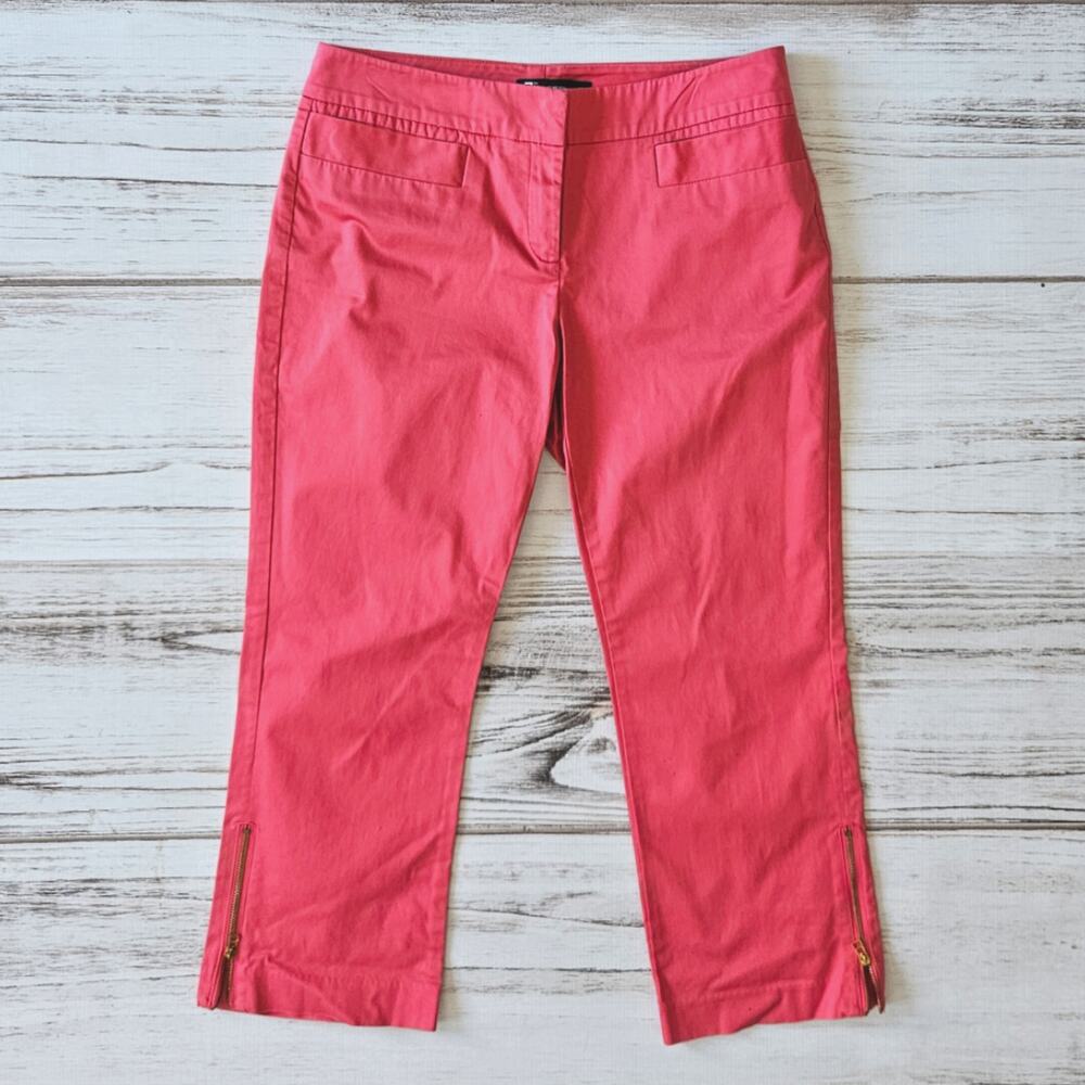 New York and Co 7th Suiting Collection Coral Cropped Pants sz 4